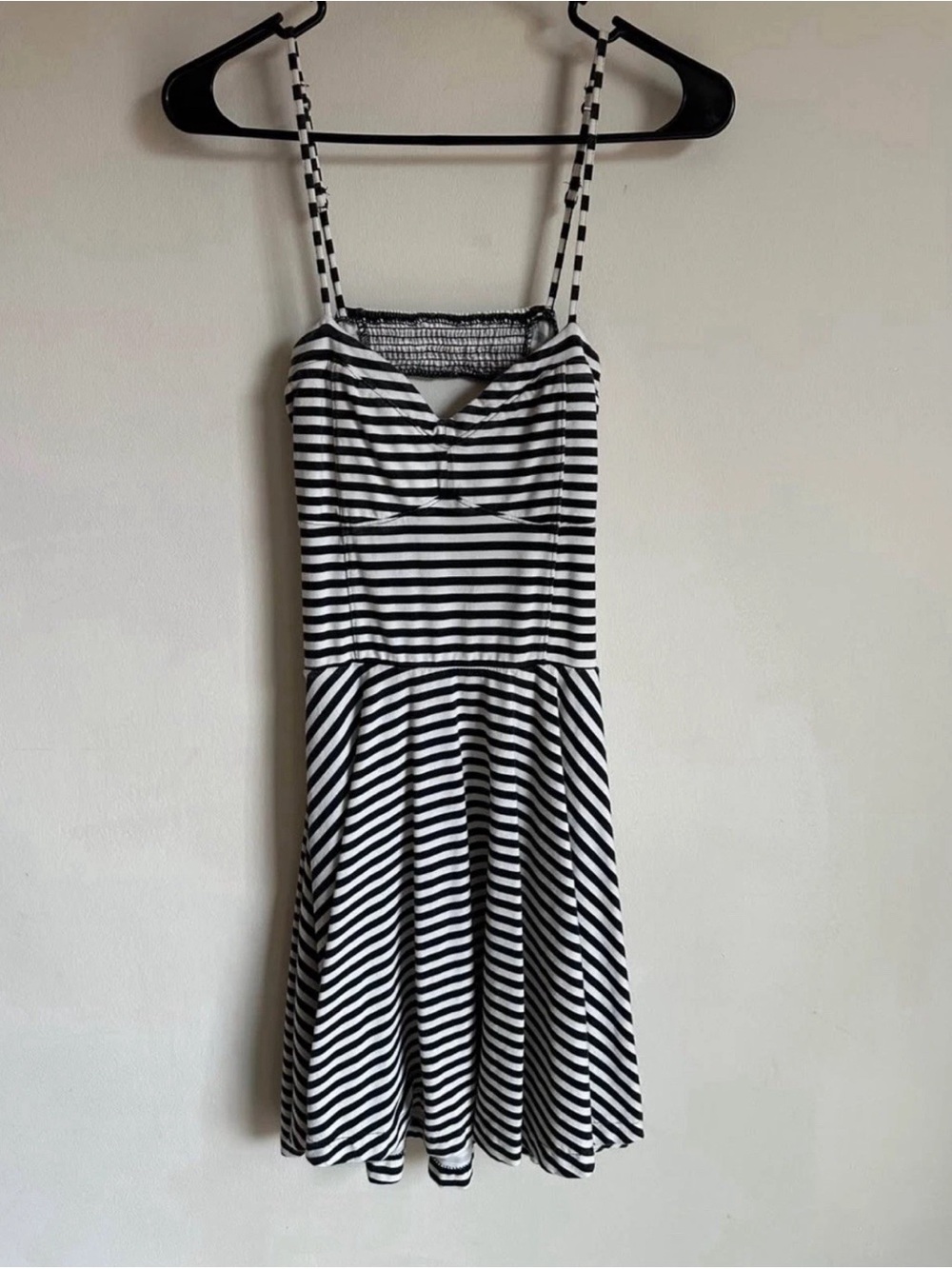 Aeropostale Black and White Striped Spaghetti Strap Summer Dress Womens M